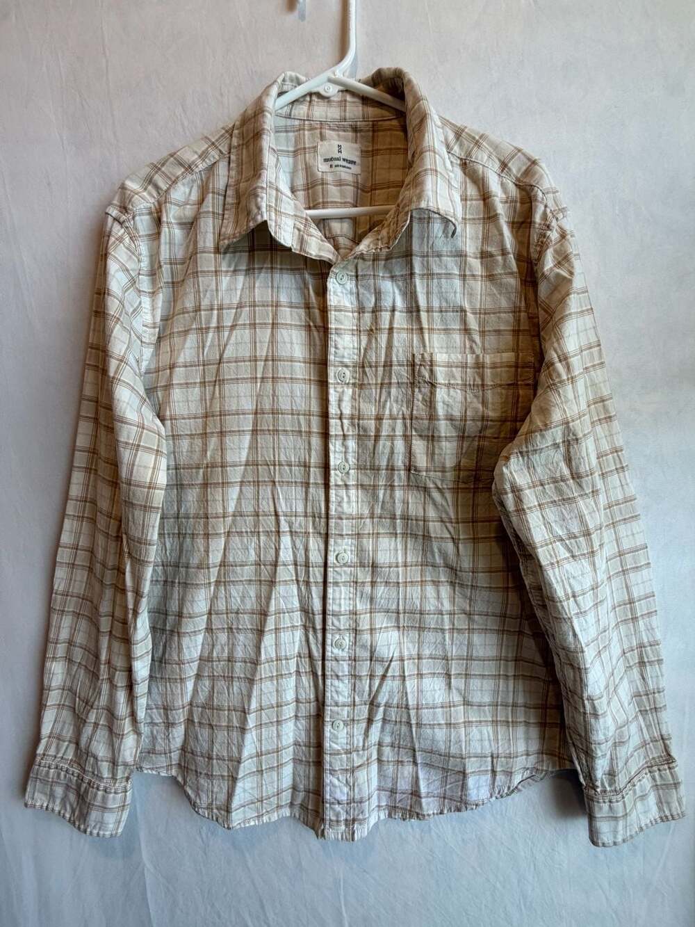 Mutual Weave Plaid Button-Up Shirt (Men) XL